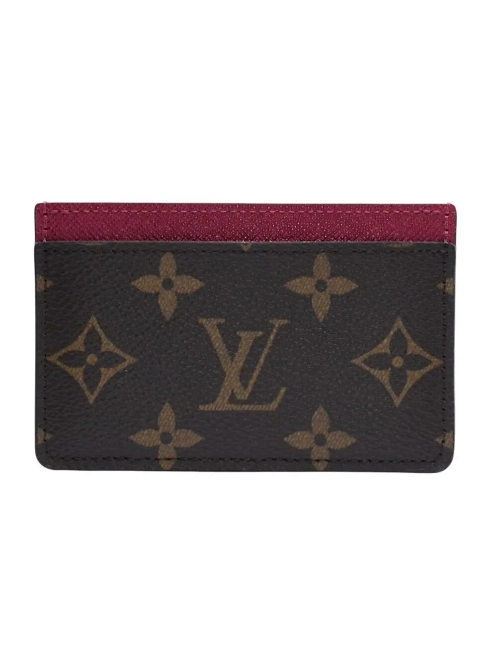 Louis Vuitton Porte Cartes Simple Card Case Monogram Brown Wine